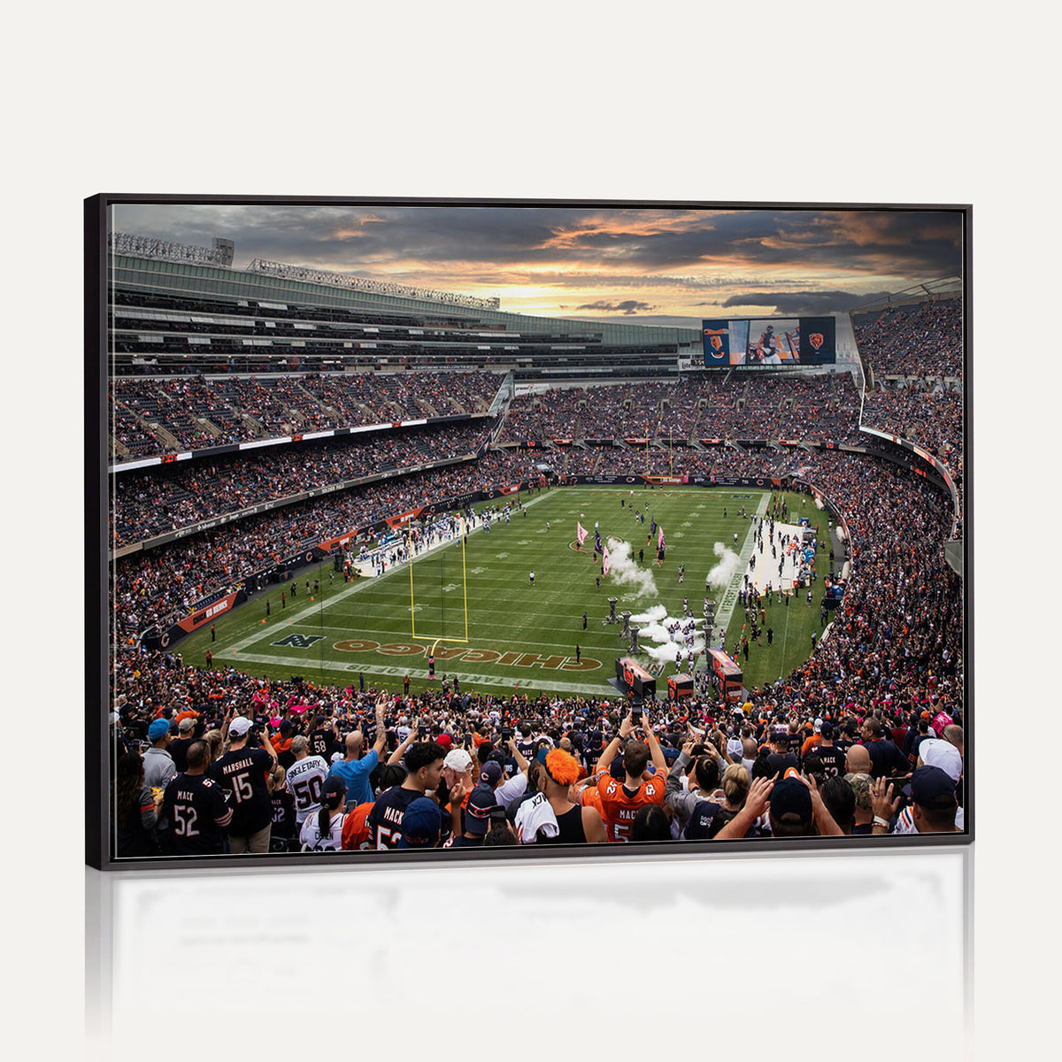 87578930-PAN-FL-20X10 - Chicago Bears Soldiers Field Wall Art Canvas Print, Home Bar Wall Decor