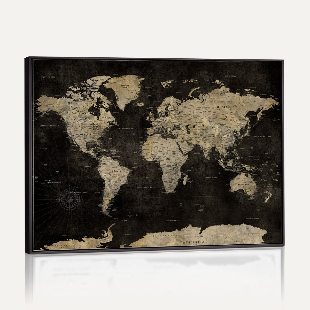 60653880-MGV-CV-36X24 - Push Pin World Map Canvas Wall Art Print, Interactive Travel