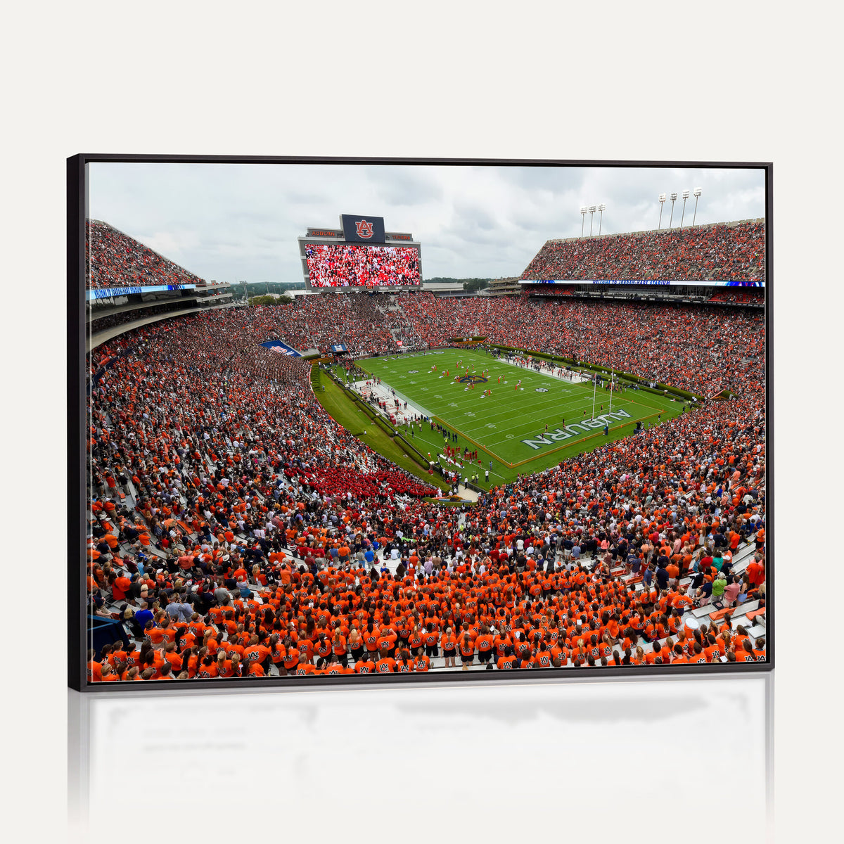 82562490-MGV-CV-36X24 - Auburn Stadium Sunset Wall Art Canvas Print, Jordan Hare Stadium Game Day Crowd, Auburn Tigers Football Artwork