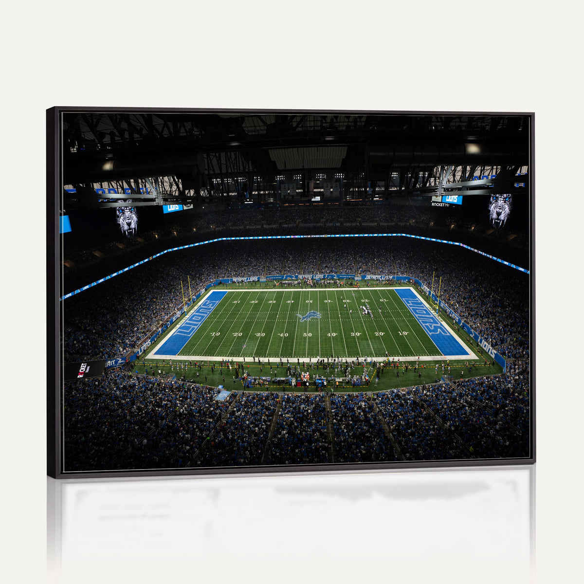 16709602-MGV-CV-36X24 - Detroit Lions Stadium Wall Art Canvas Print, Football Field Panorama