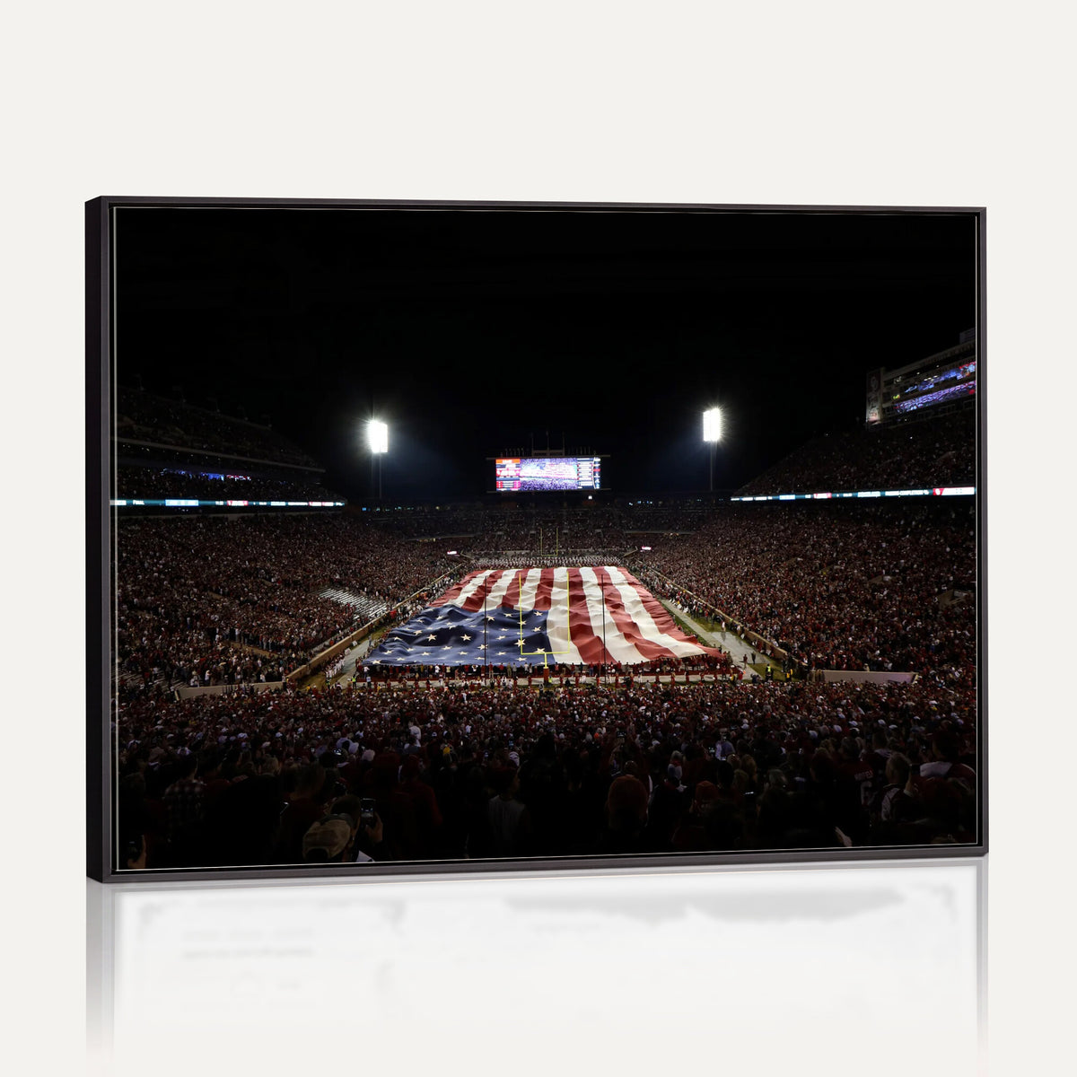 98418189-MGV-CV-36X24 - Oklahoma Memorial Stadium Wall Art Canvas Print – Oklahoma Sooners Football Artwork for Home, Office, and Sports Room Decor