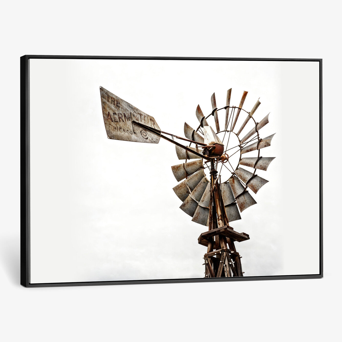 99806928-MGV-CV-36X24 - Rustic Farmhouse Windmill Canvas Wall Art Vintage Western Farmhouse Print