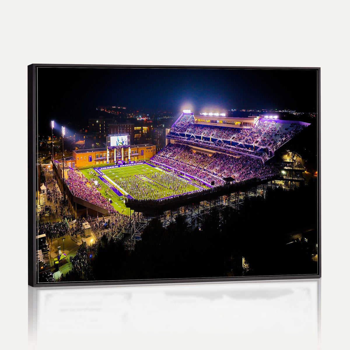 400867JMU2-MGV-CV-36X24 - JMU Stadium Wall Art Canvas Print for Game Room Decor - James Madison University Stadium