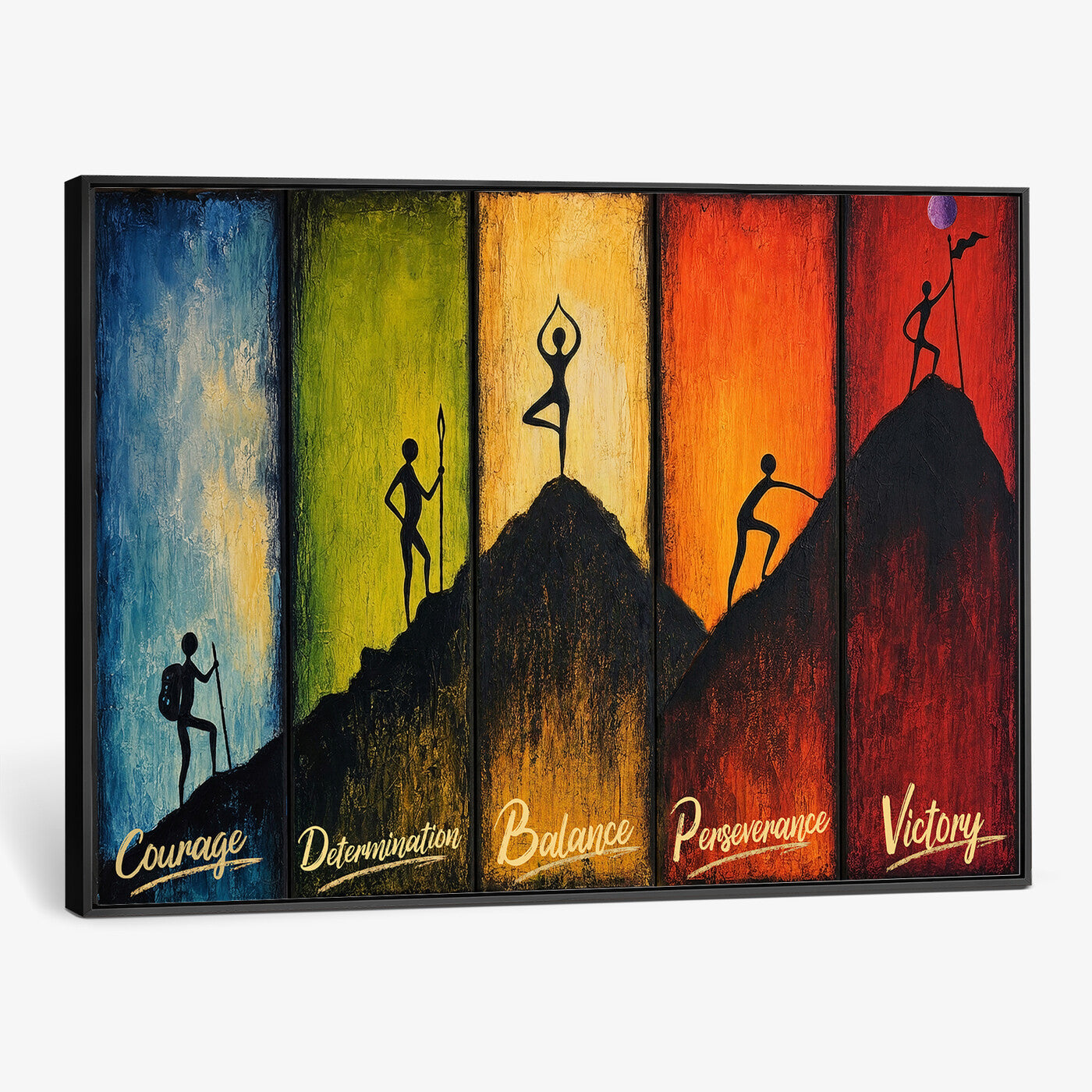 59418630-MGV-CV-36X24 - Success Journey Courage to Victory Wall Art Canvas Print - Motivational Office Decor