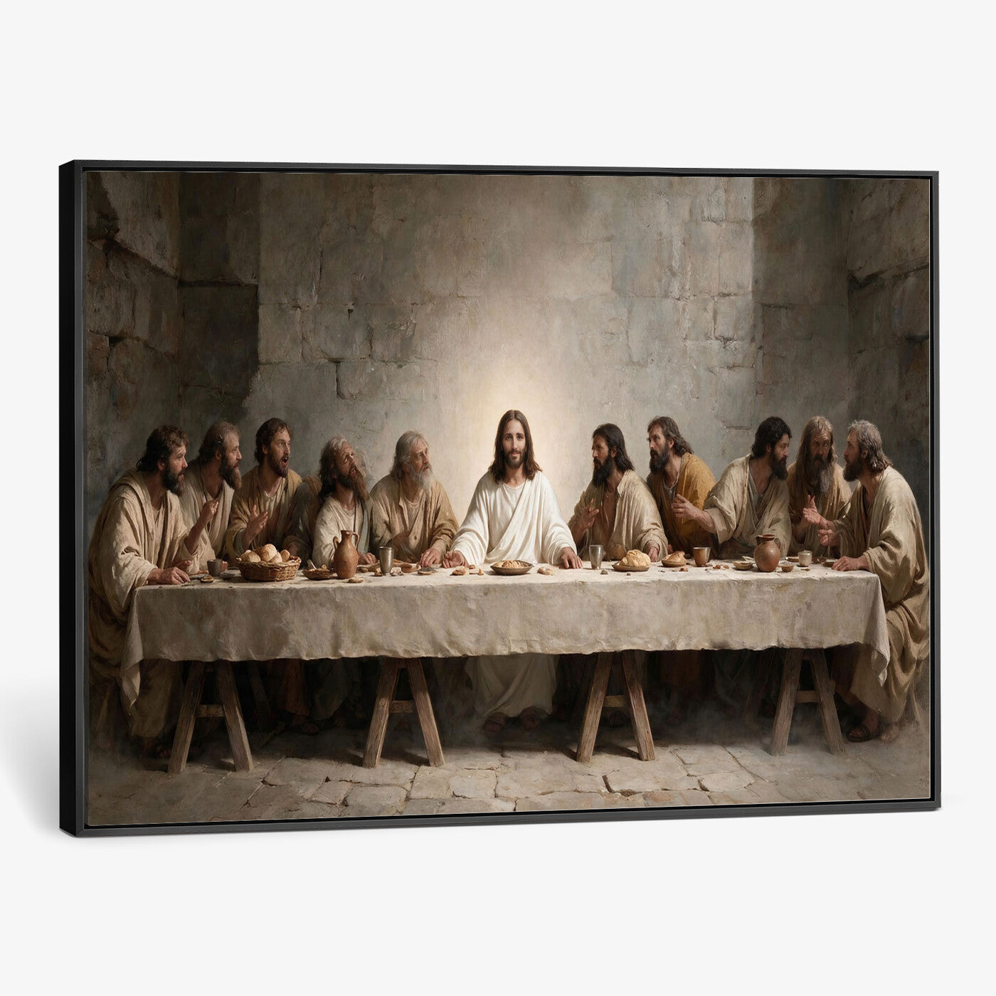 69633087-MGV-CV-36X24 - The Last Supper of Jesus Christ Wall Art Canvas Print - Classical Christian Faith Home Decor