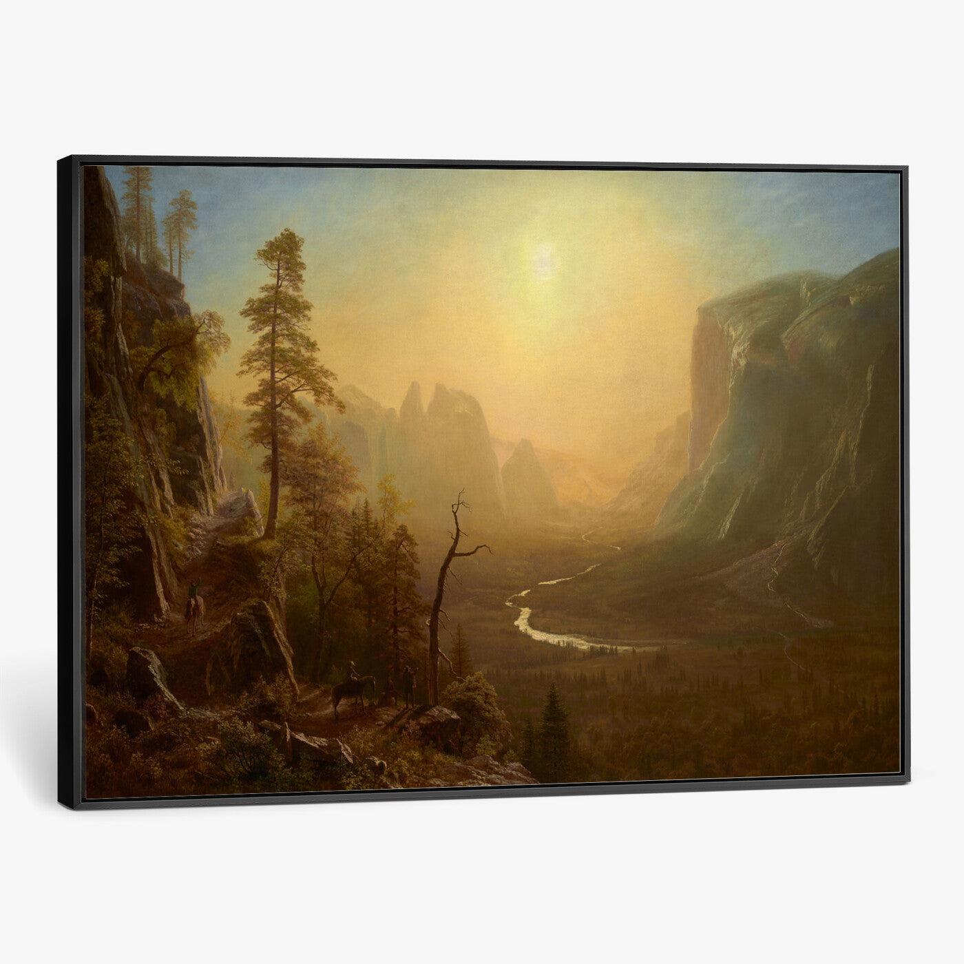 32350988-MGV-CV-36X24 - Albert Bierstadt Among the Sierra Nevada California Yosemite Wall Art Canvas Print, Classic Fine Art Painting Print