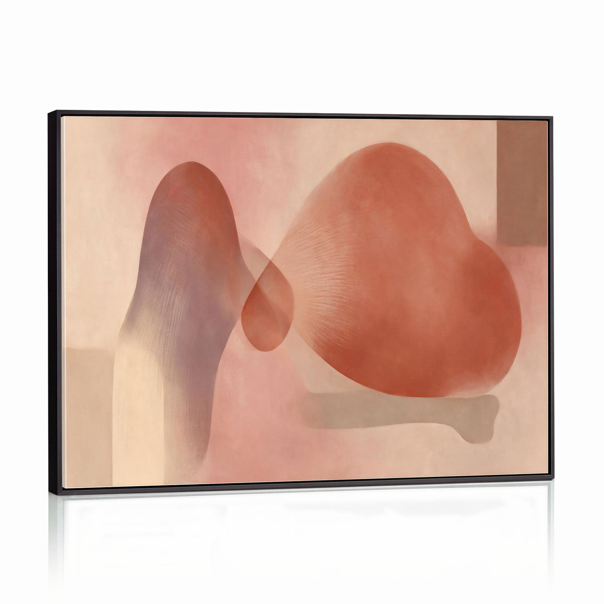 85110643-MGV-CV-36X24 - Vinna Begin Calin Biomorphic Abstract Wall Art Canvas Print, Terracotta Pink Organic Shapes