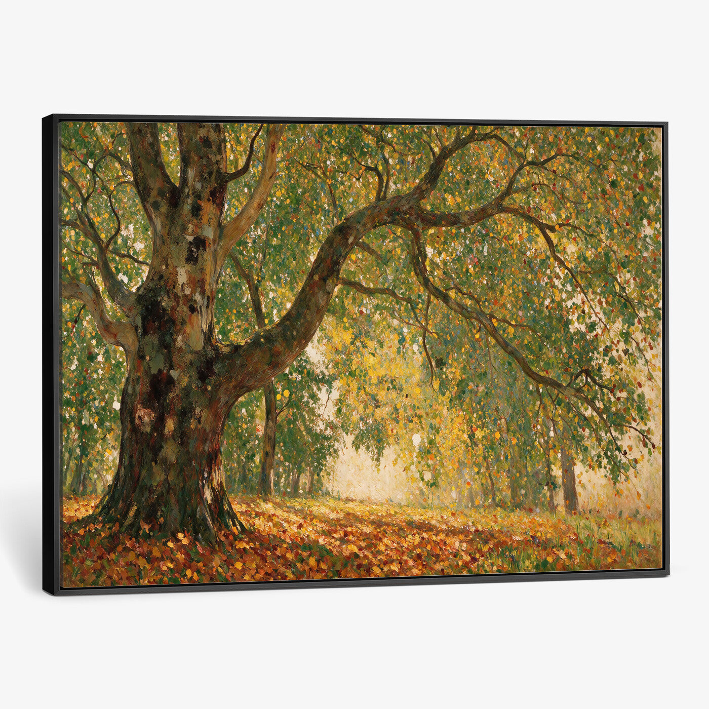 52555601-MGV-CV-36X24 - Claude Monet Style The Bodmer Oak Fontainebleau Forest Wall Art Canvas Print, Autumn Landscape Painting Print