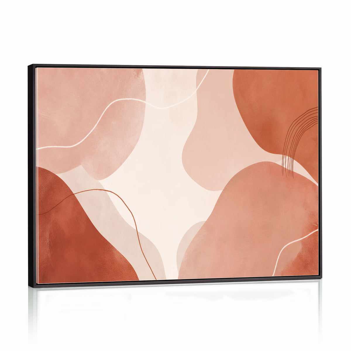 17685421-MGV-CV-36X24 - Abstract Boho Terracotta Wall Art Canvas Print, Mid Century Minimalist Painting Print