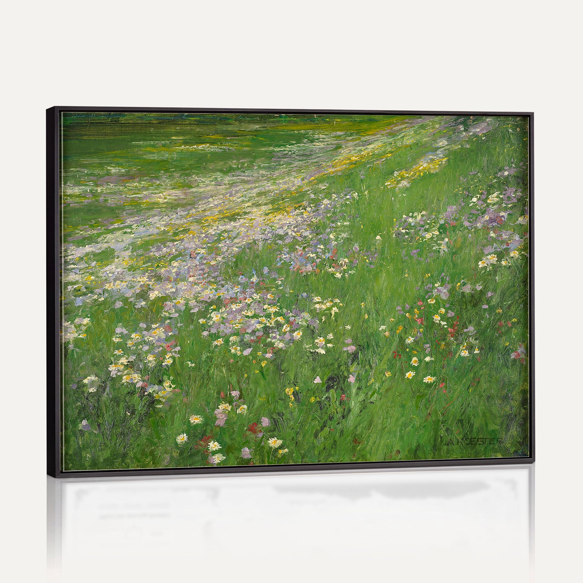 63535040-MGV-CV-36X24 - Alexander Koester Flower Meadow Canvas Wall Art, Vintage Landscape Print