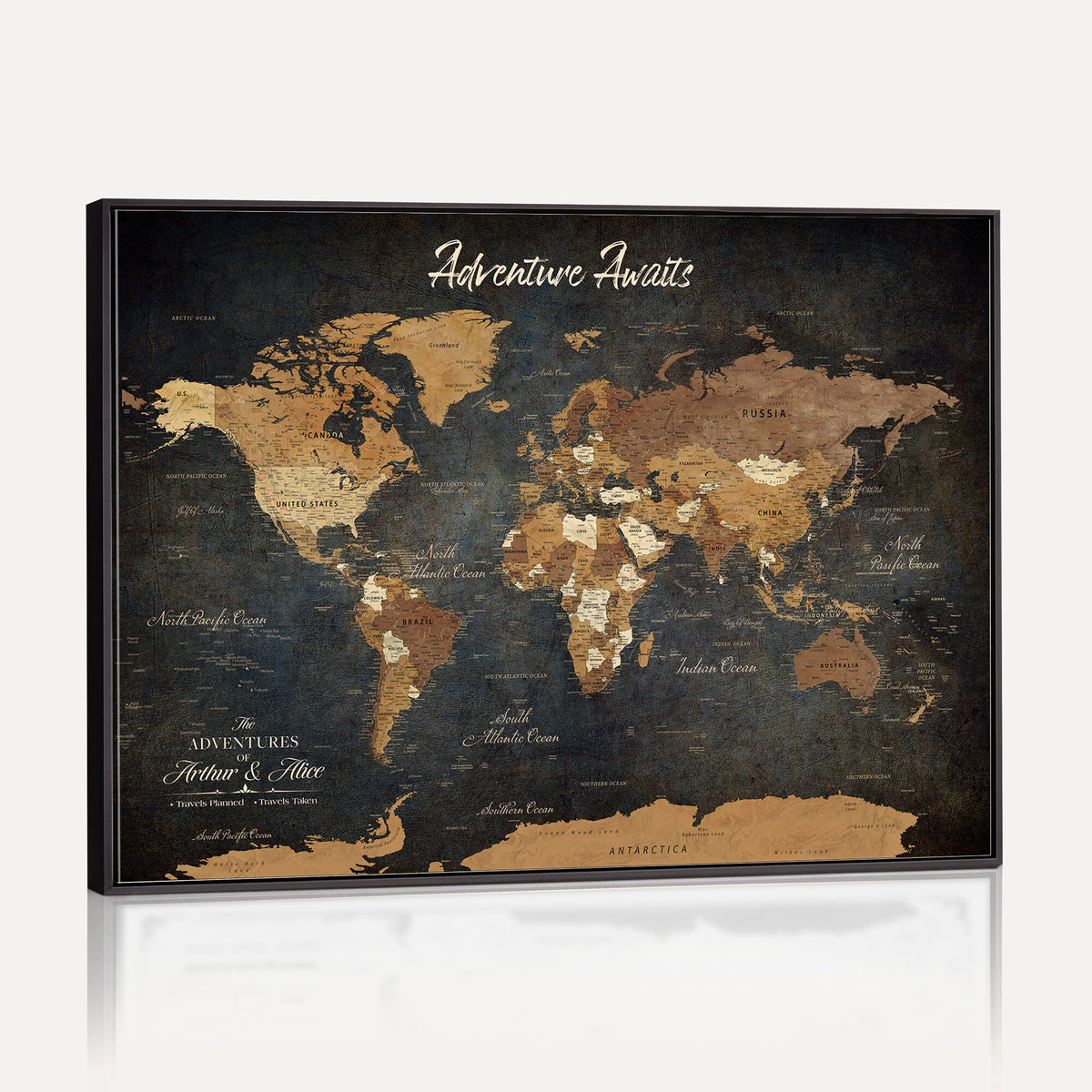 195425676576-MGV-CV-36X24 - Custom Push Pin World Map Canvas PRINT | Personalized Travel Tracker | Wedding Anniversary Gift