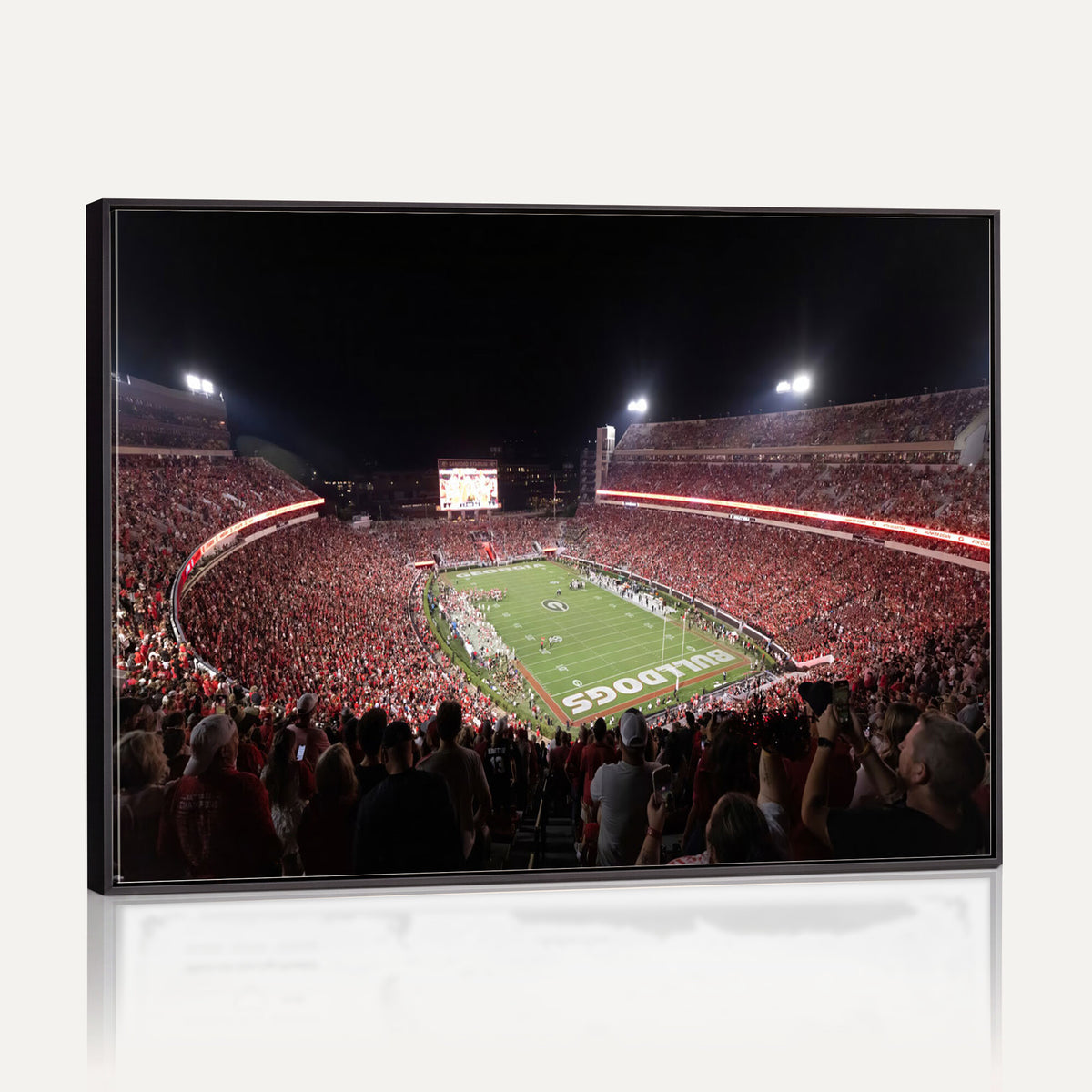 50587166-_Poster-30x20 - Sanford Stadium Georgia Bulldogs Canvas Print 3 Piece Framed Wall Art Extra Large Floating Frame Sports Poster Made in USA