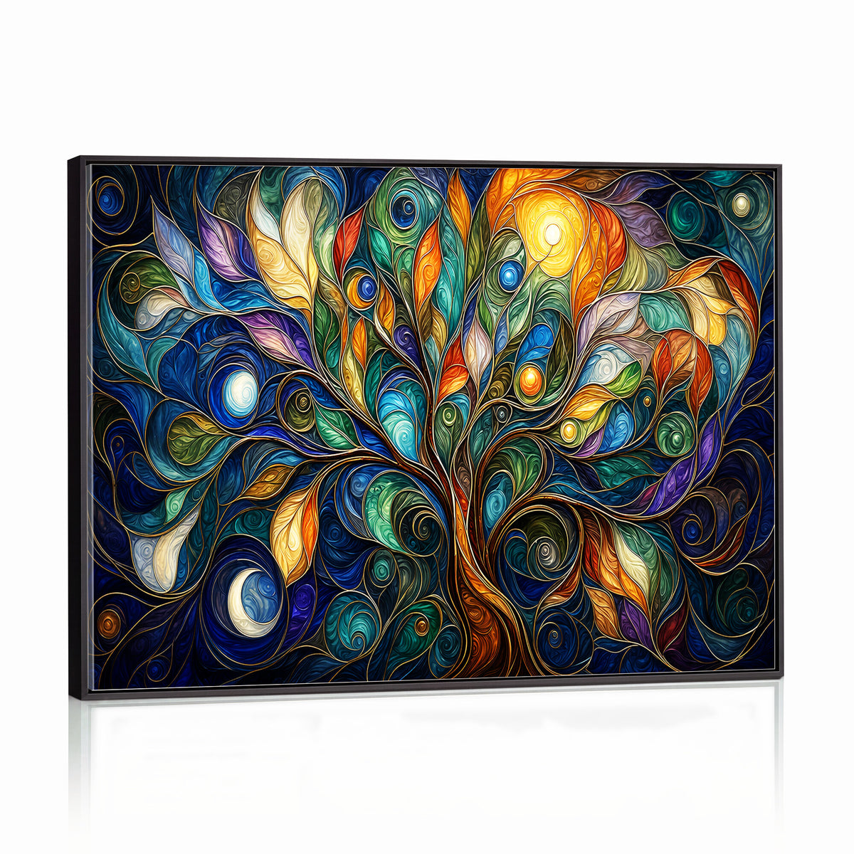 60127105-MGV-CV-36X24 - Psychedelic Tree Of Life Wall Art - Vibrant Swirl Cosmic Nature Decor