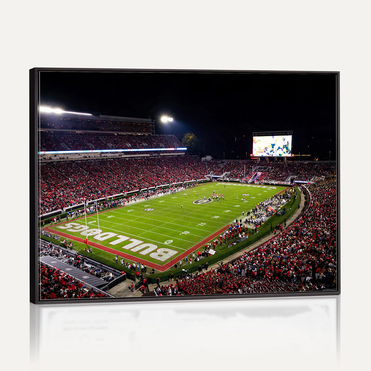 12753057-MGV-TP-30X20 - Sanford Stadium Night Game Canvas Wall Art - Georgia Bulldogs Football Stadium Print