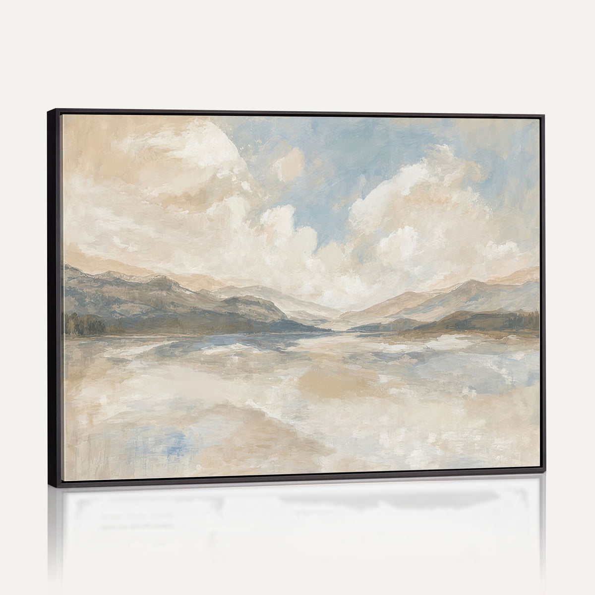 12998065-MGV-CV-36X24 - Serene Mountain and Lake Landscape Canvas Wall Art