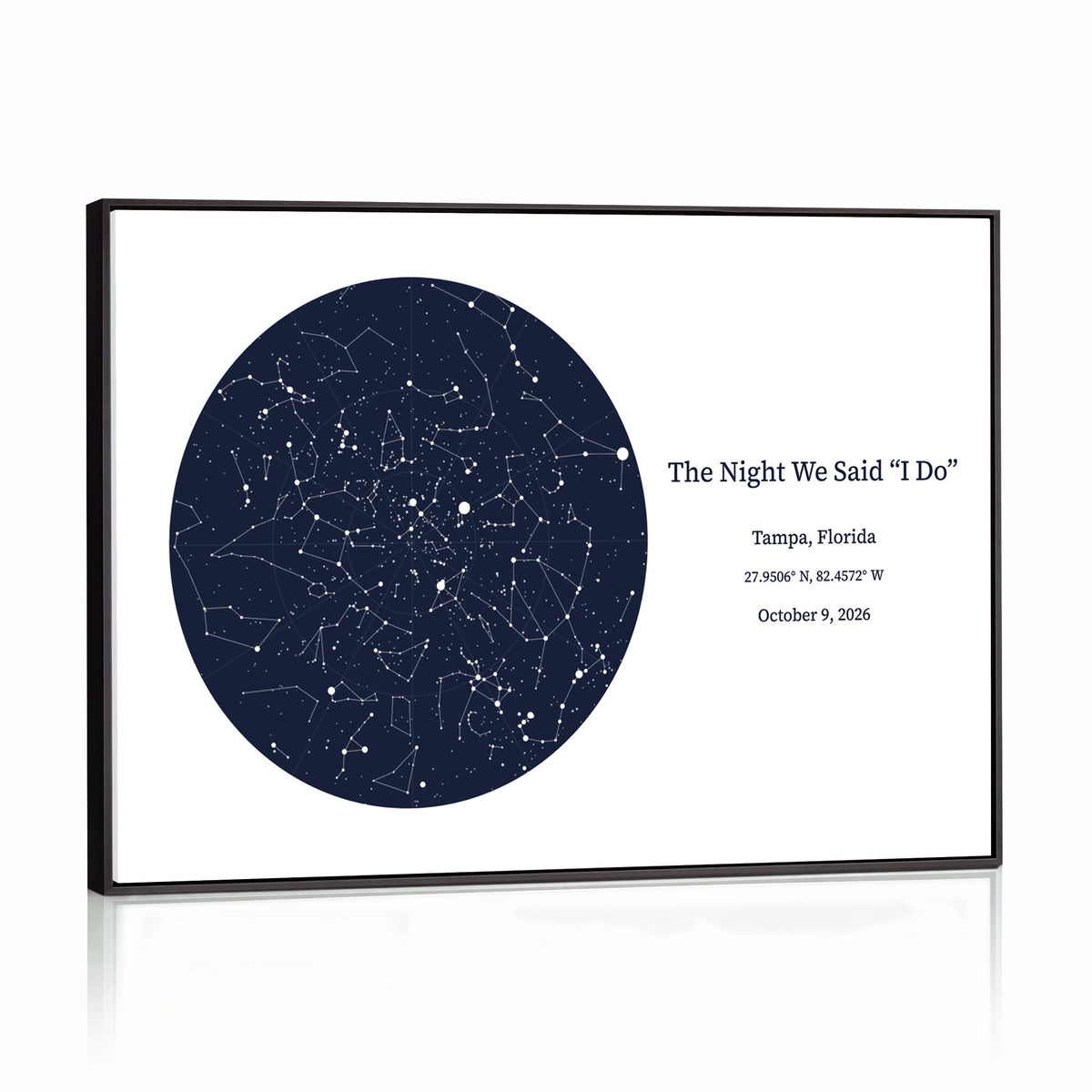CSTM914STR-MGV-CV-36X24 - Custom Star Map Canvas Print – Personalized Night Sky Wall Art by Date and Location