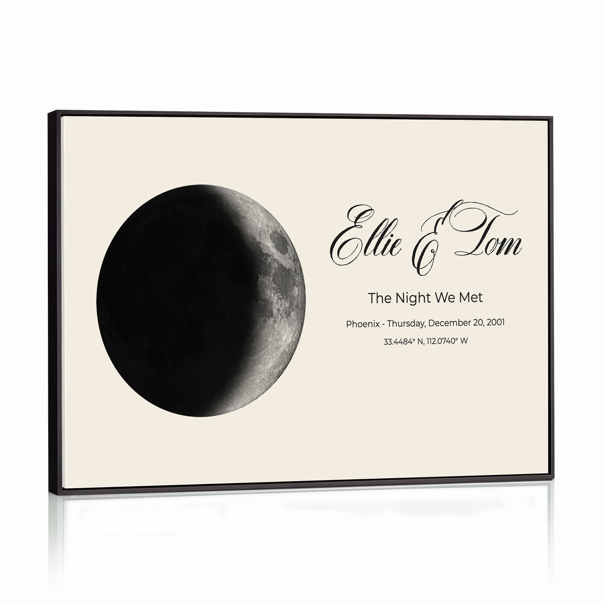 CSTM914MOON-MGV-CV-36X24 - Moon Phase Canvas Print – Personalized Moon from the Night You Met Wall Art