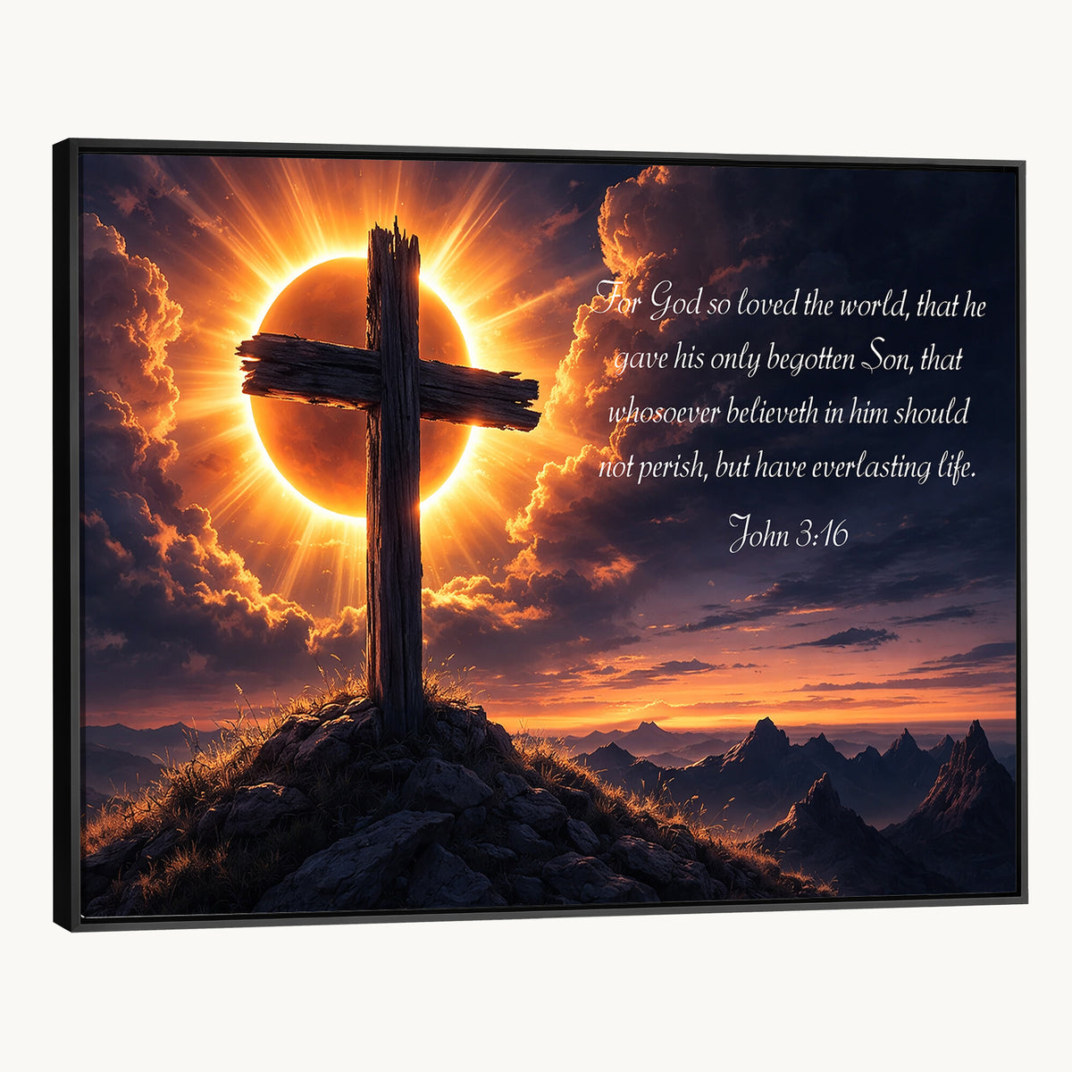 Custom Bible Verse Cross Canvas, Personalized Christian Wall Art