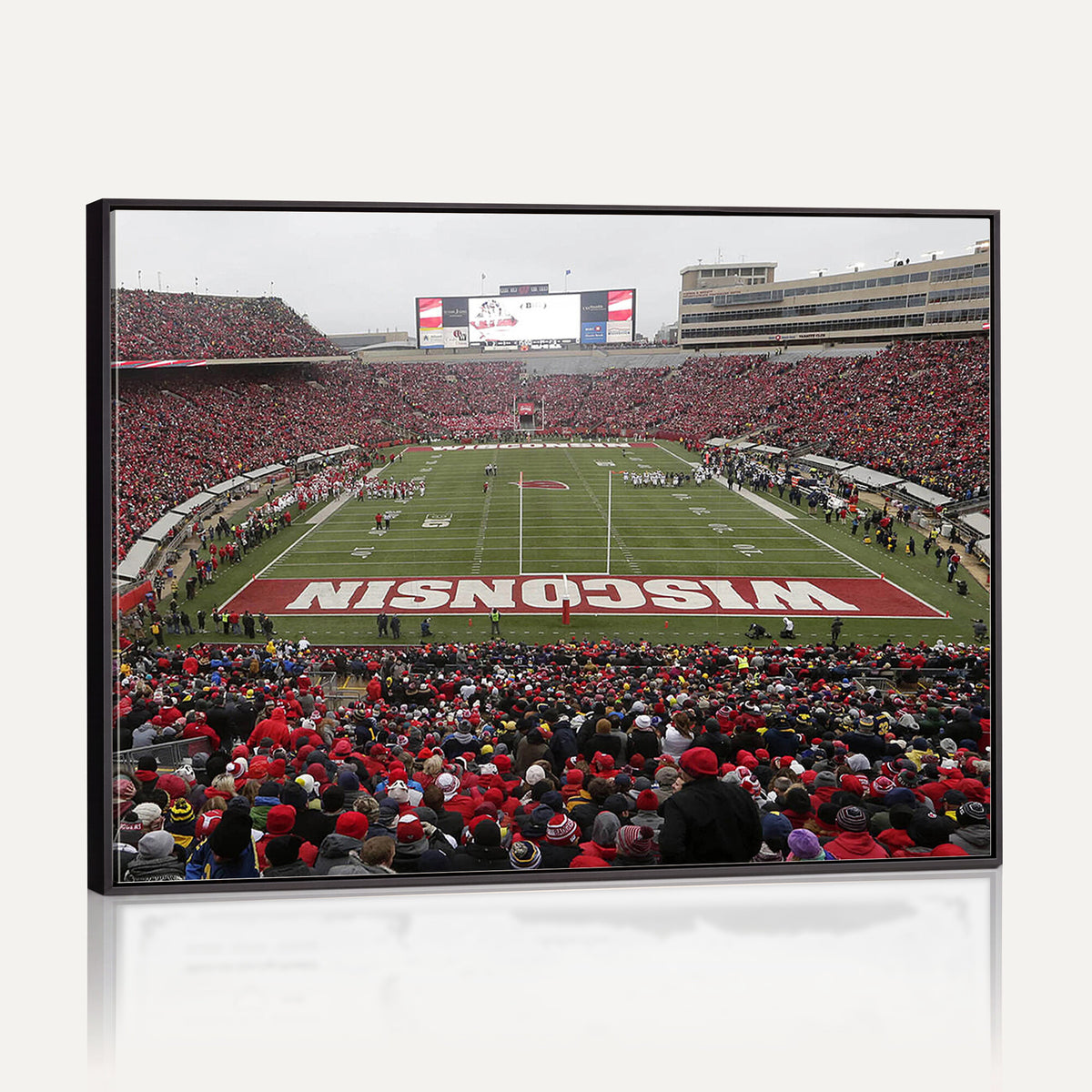 23461-MGV-CV-36X24 - Wisconsin Badgers Team Print Canvas, Madison Camp Randall Stadium Wall Art