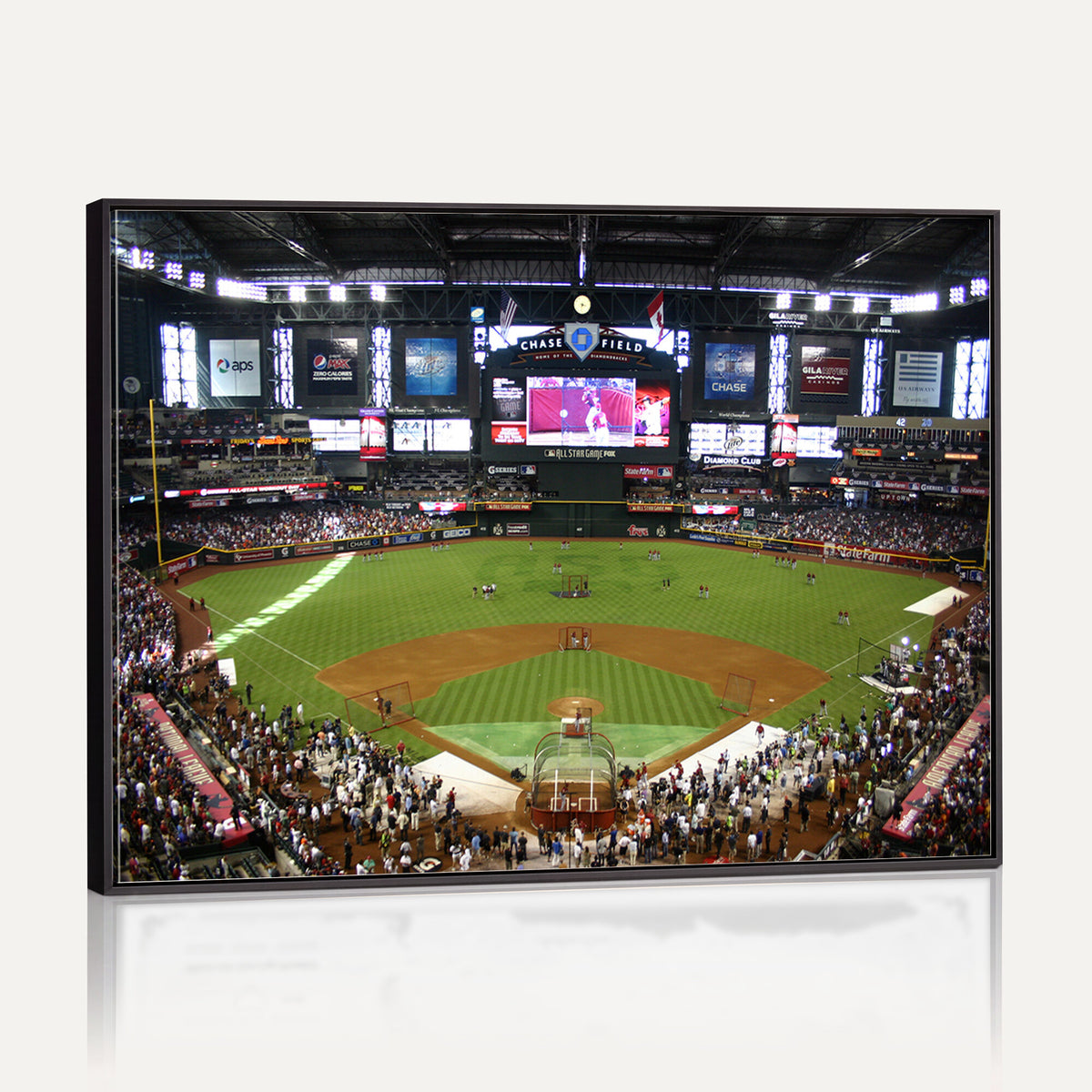 91630-MGV-CV-36X24 - Arizona Diamondbacks Baseball Team Print, Phoenix Chase Field Baseball Stadium Wall Art