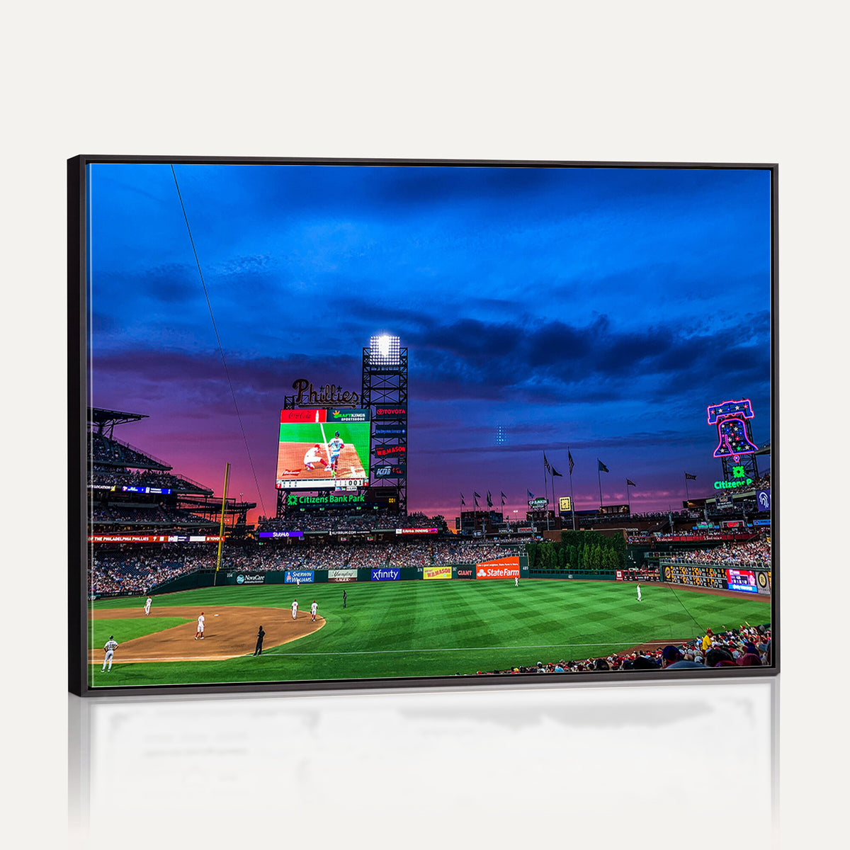 20427-MGV-CV-36X24 - Philadelphia Phillies Baseball Team Print, Citizens Bank Park, Extra Large Game Room Wall Decor