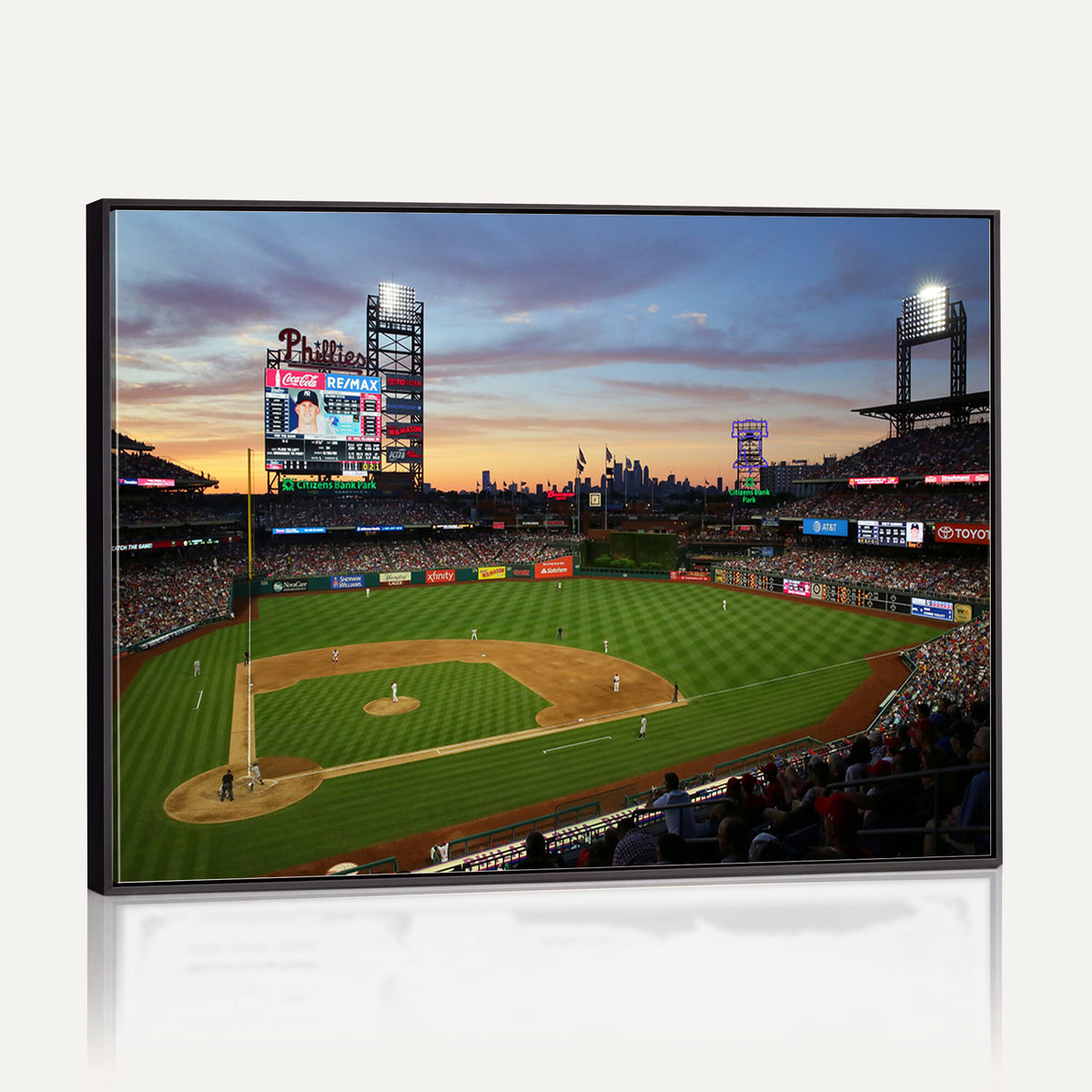 13778-MGV-CV-36X24 - Citizens Bank Park Philadelphia Phillies Wall Art Canvas | 3-Panel Canvas Print of Phillies Stadium