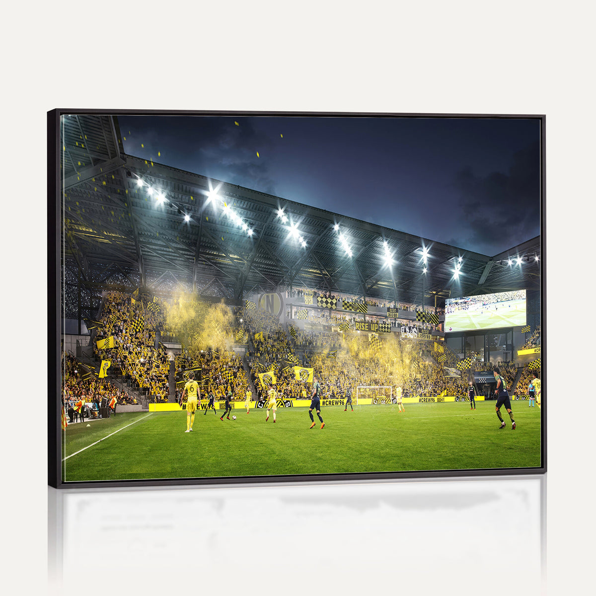 65820-MGV-CV-36X24 - Columbus Crew Stadium Match Triple Canvas Wall Art - Dynamic MLS Game Scene Canvas Wall Art