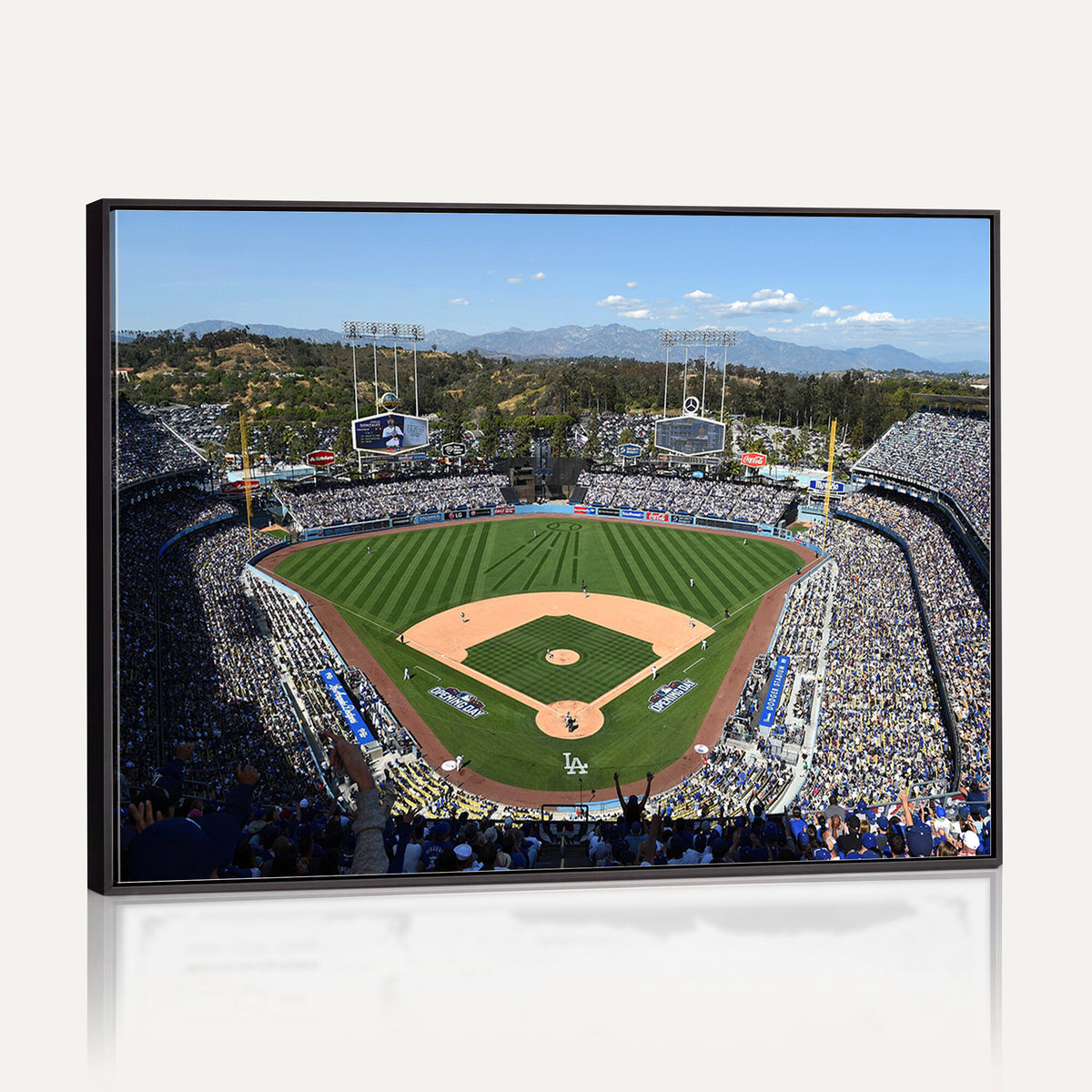 20436-MGV-CV-36X24 - Los Angeles Dodgers Dodger Stadium Wall Art Canvas Print, Framed and Ready to Hang