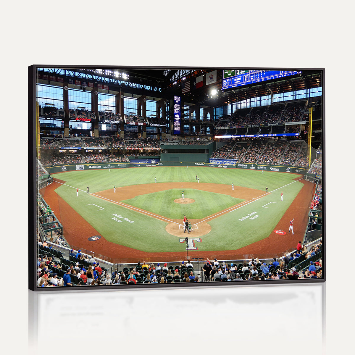 78468-MGV-CV-36X24 - Texas Rangers Baseball Team Print, Arlington Globe Life Field Stadium Wall Art