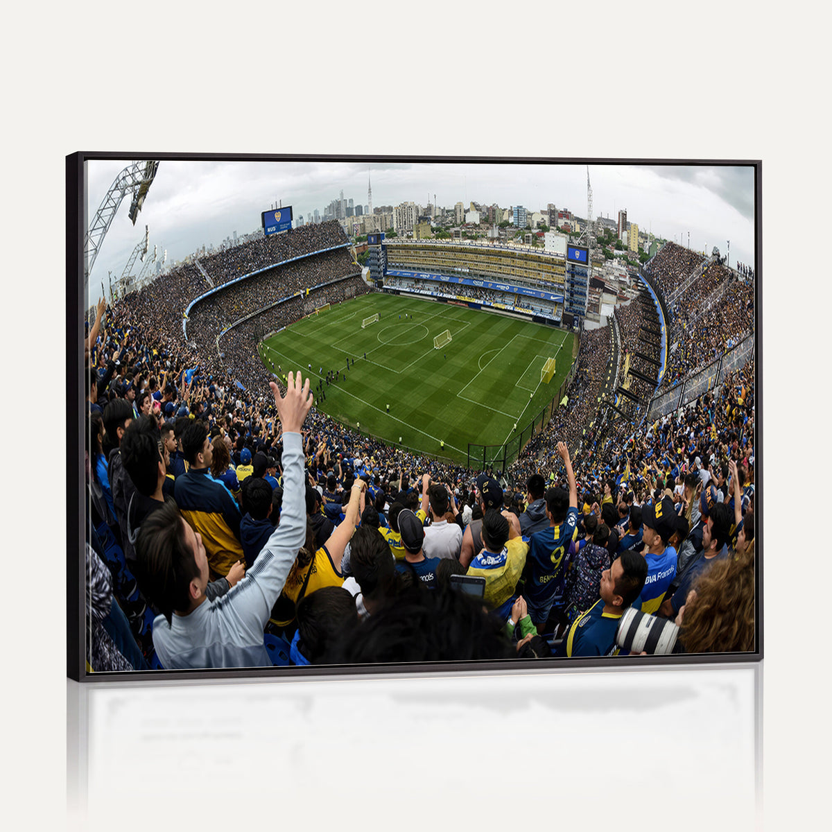 23173-MGV-CV-36X24 - Boca Juniors Soccer Team Print, Buenos Aires Bombonera, Framed and Ready to Hang