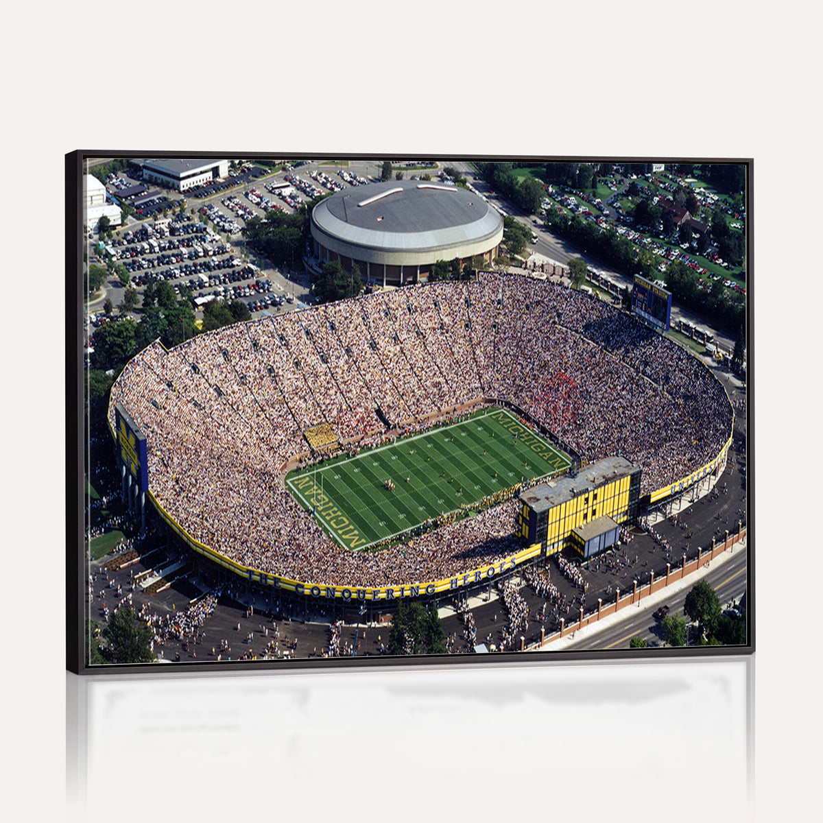 27314-MGV-CV-36X24 - Michigan Wolverines Football Team Print, Ann Arbor Michigan Stadium Wall Art