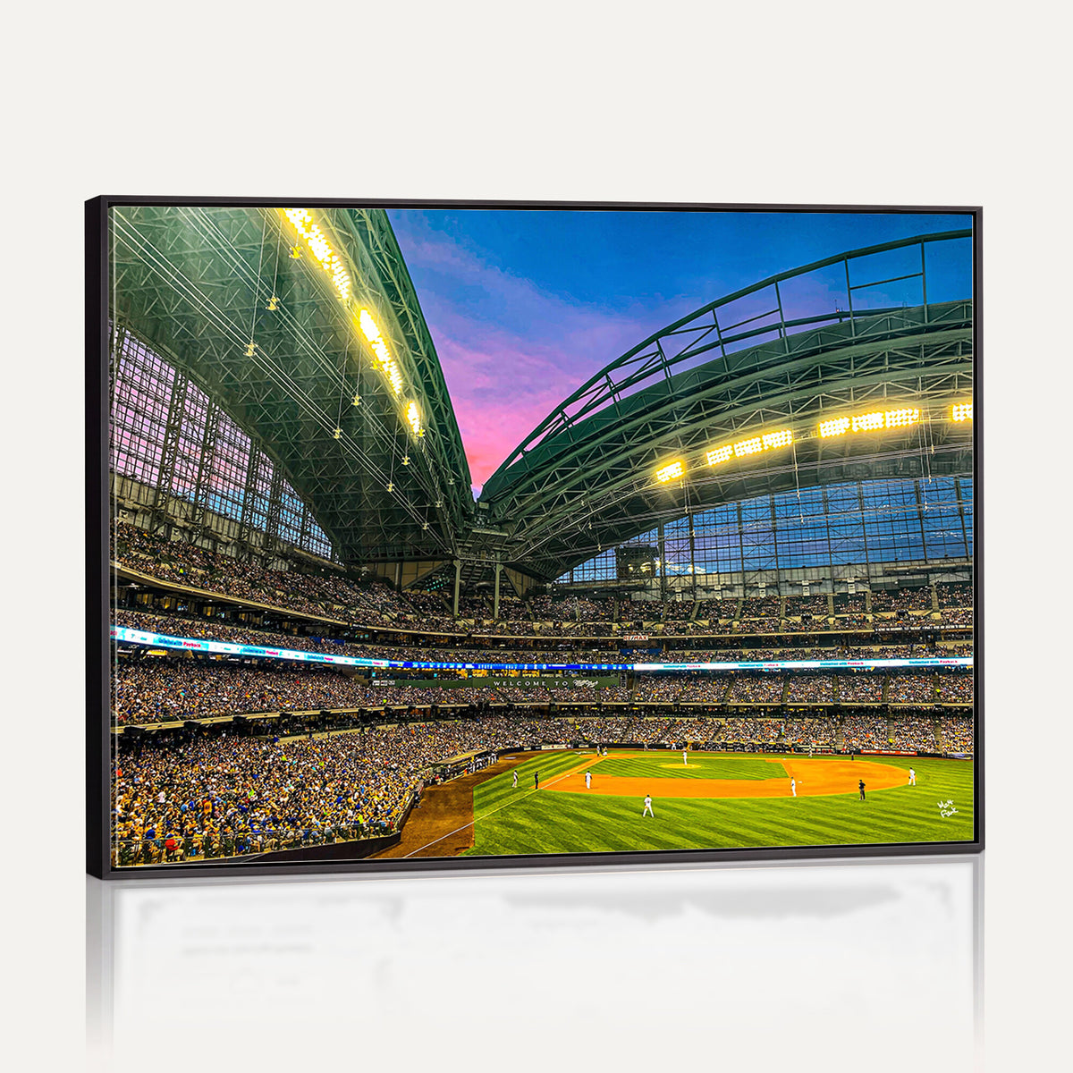 17006-MGV-CV-36X24 - Milwaukee Brewers Baseball Team Print Canvas, American Family Field Stadium Wall Art