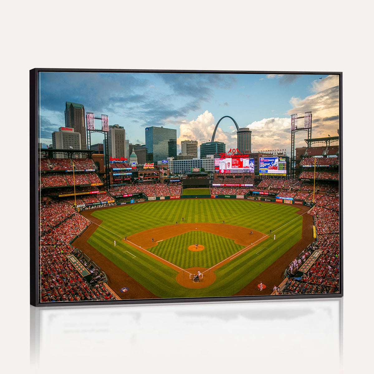 34054-MGV-CV-36X24 - St. Louis Cardinals Baseball Team Print, Busch Stadium Wall Art, Framed and Ready to Hang