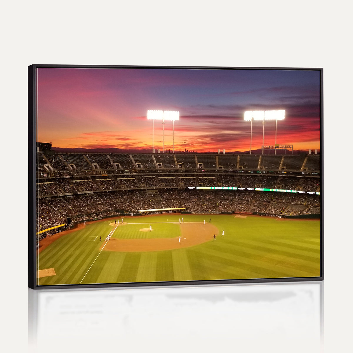 73718-MGV-CV-36X24 - Oakland Athletics Baseball Team Print, Oakland Coliseum