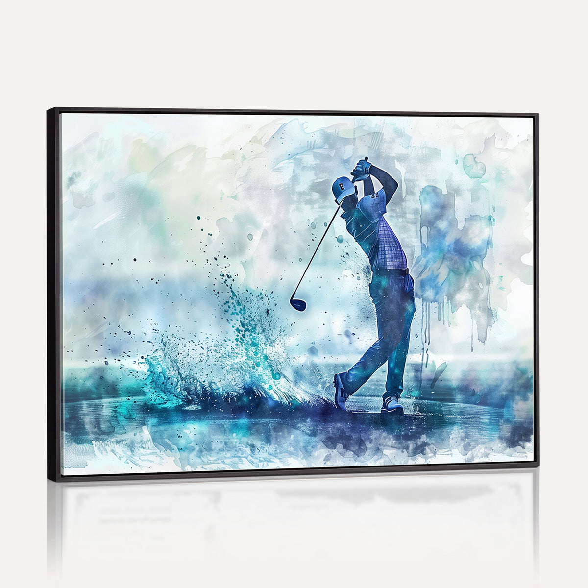 45328-MGV-CV-36X24 - Watercolor Abstract Golf Swing Wall Art Canvas Print