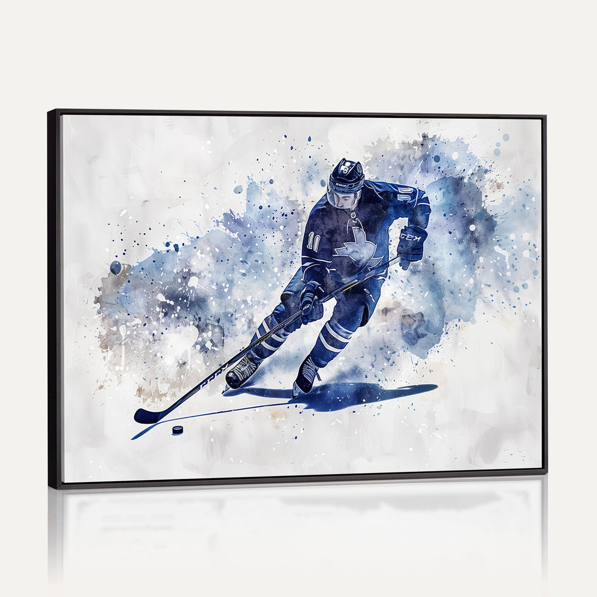 39795-MGV-CV-36X24 - Hockey Player Wall Art Canvas Print