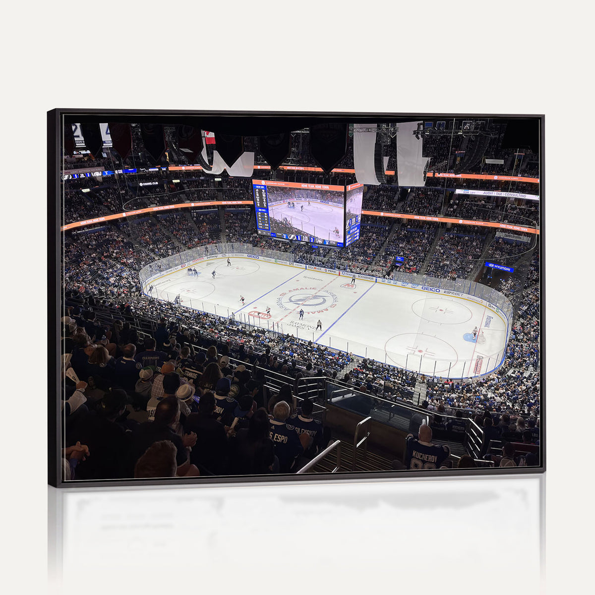 51641-MGV-CV-36X24 - Amalie Arena Florida Wall Art Canvas Print, NHL Hockey, Framed and Ready to Hang