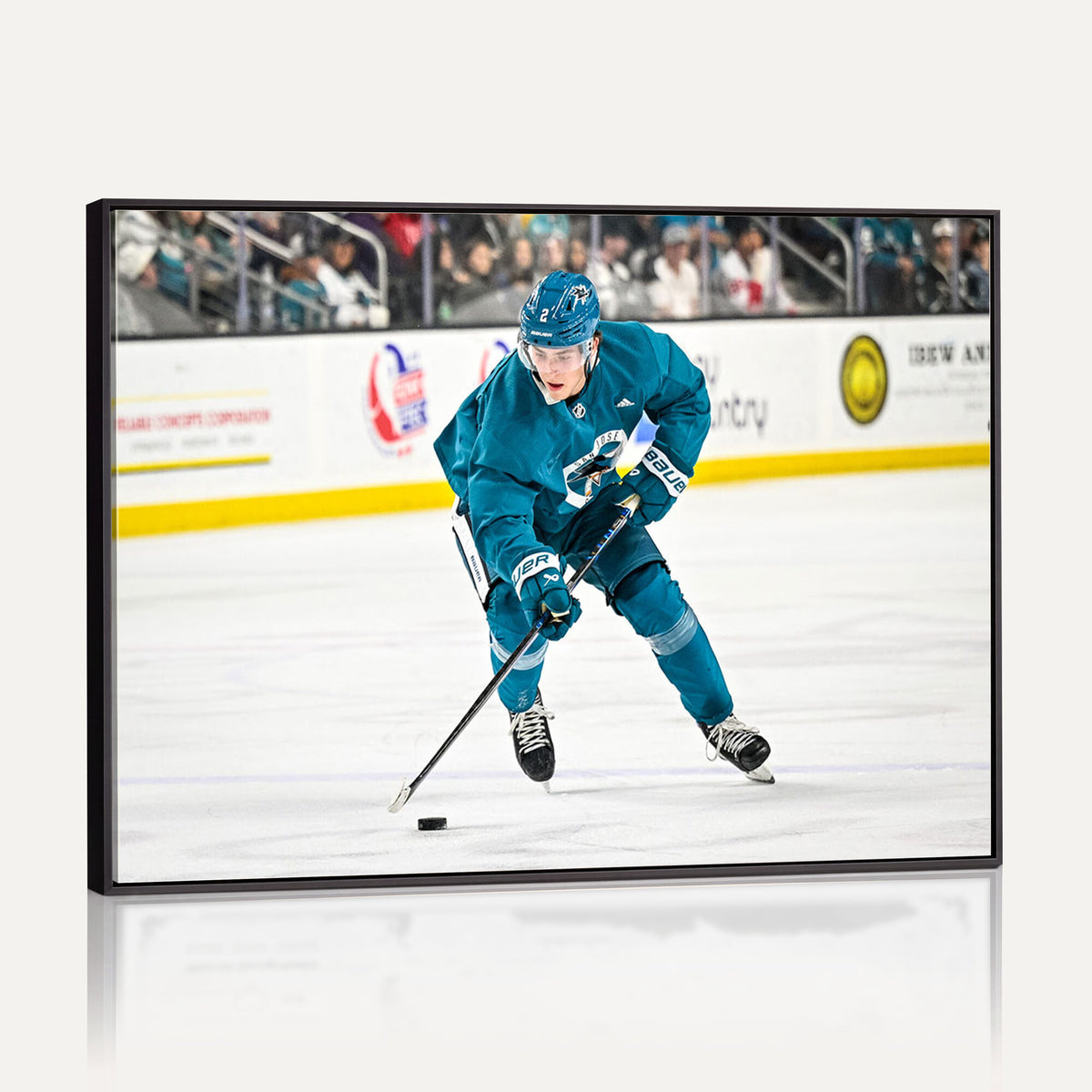 69179-MGV-CV-36X24 - San Jose Sharks Ice Hockey Player Wall Art Canvas Print