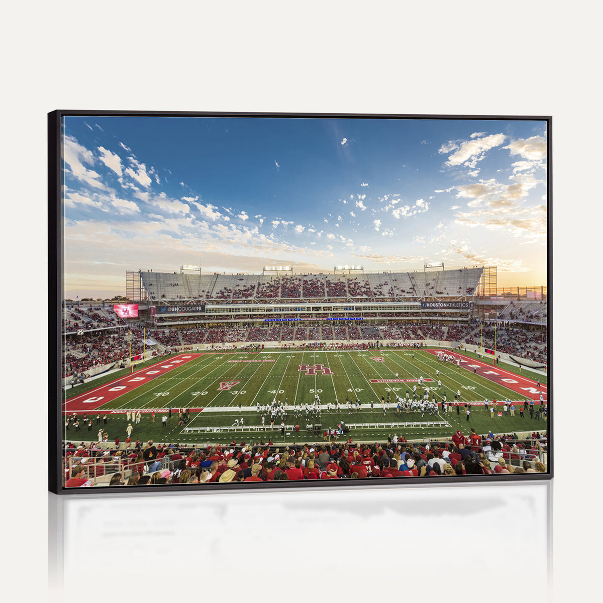 36612-MGV-CV-36X24 - Framed Houston Cougars Football Team Print - Houston TDECU Stadium Wall Art Canvas Print