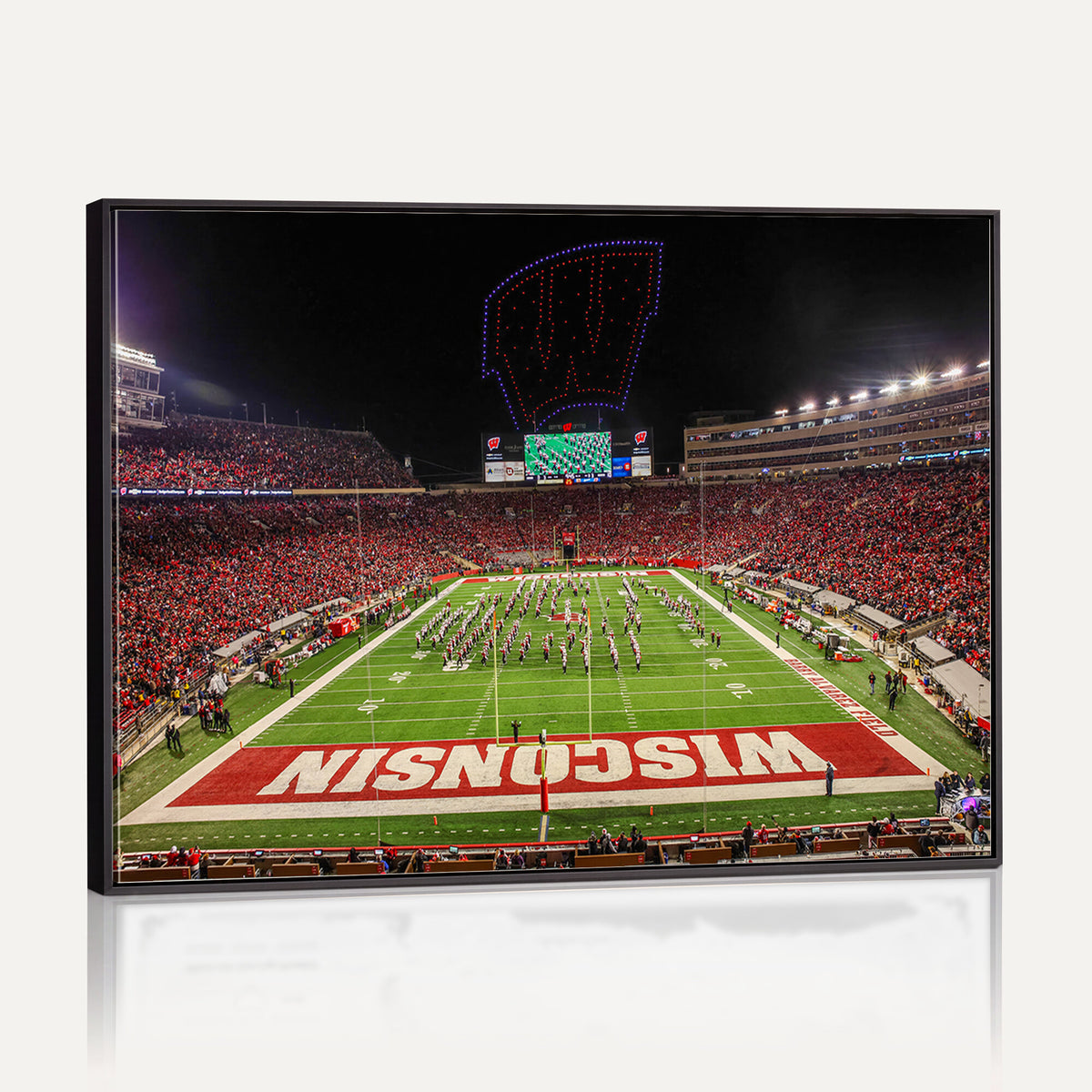 34125-MGV-CV-36X24 - Wisconsin Badgers Football Team Print Canvas- Madison Camp Randall Stadium Wall Art Canvas Print