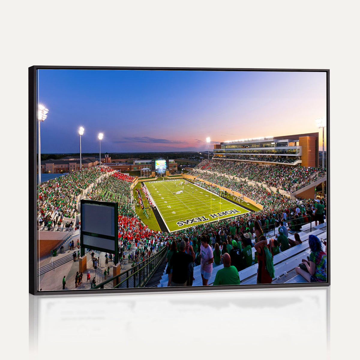 81582-MGV-CV-36X24 - University of North Texas Mean Green Football Team Print - Denton DATCU Stadium Wall Art Canvas