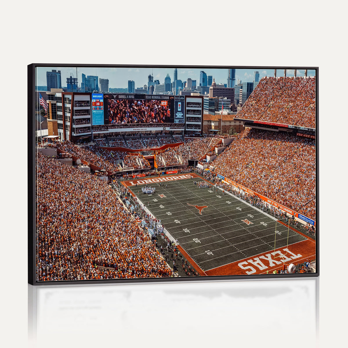 92103-MGV-CV-36X24 - University of Texas Longhorns Football Team Print - Austin Darrell K Royal-Texas Memorial Stadium
