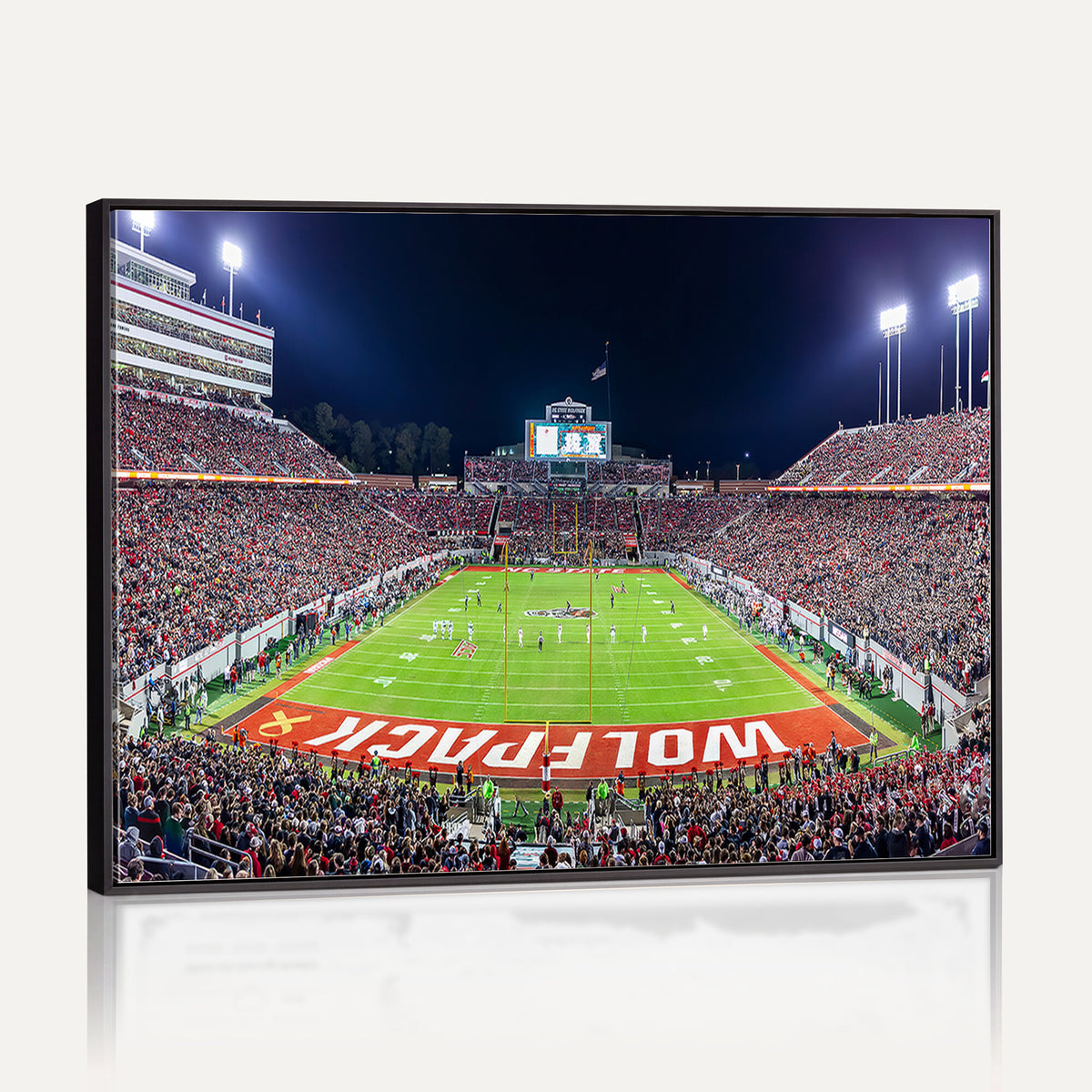 80943-MGV-CV-36X24 - Wolfpack Football Team Print - Raleigh Carter-Finley Stadium Wall Art Canvas Print