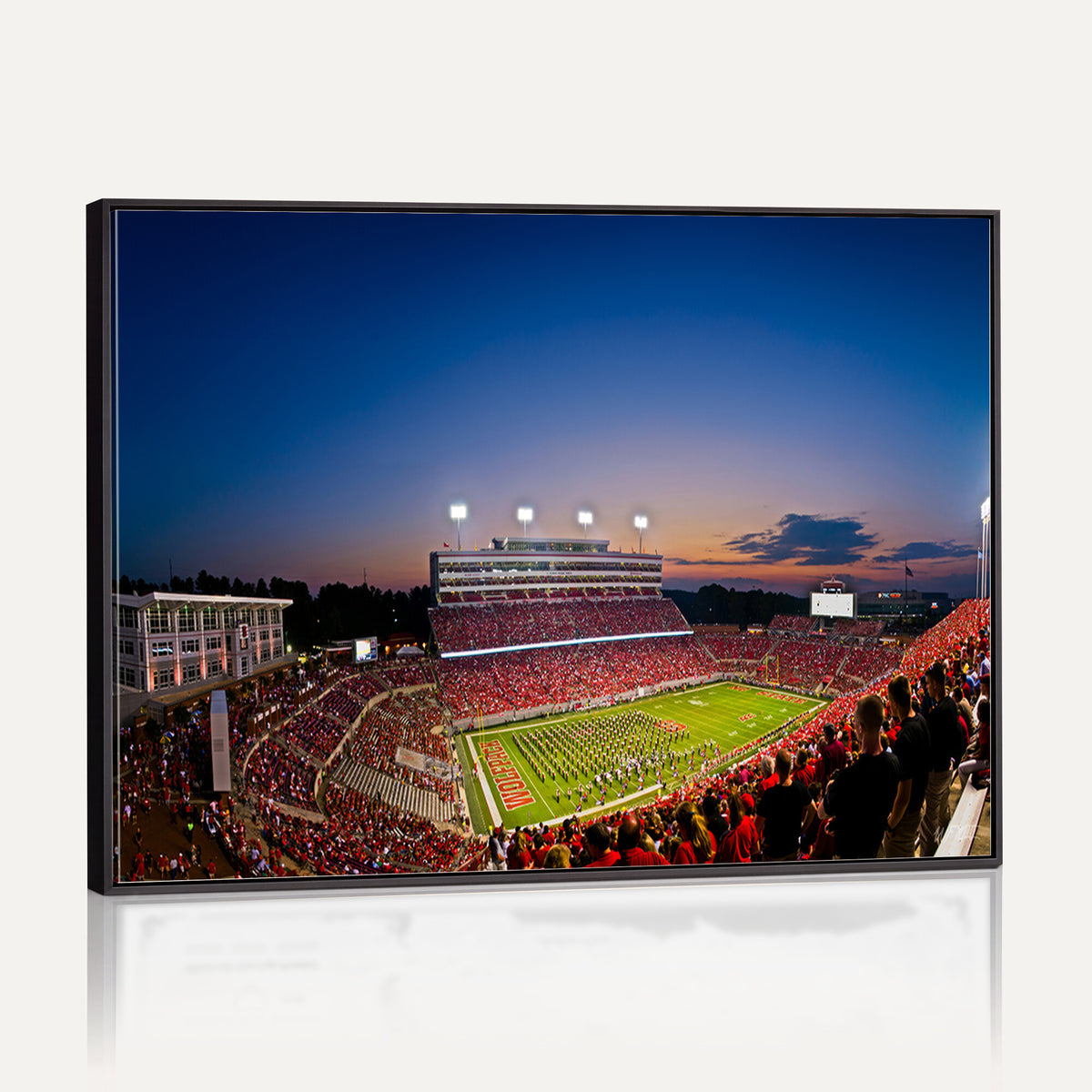 76202-MGV-CV-36X24 - Wolfpack Football Team Wall Art Print - Raleigh Carter-Finley Stadium Wall Art Canvas Print