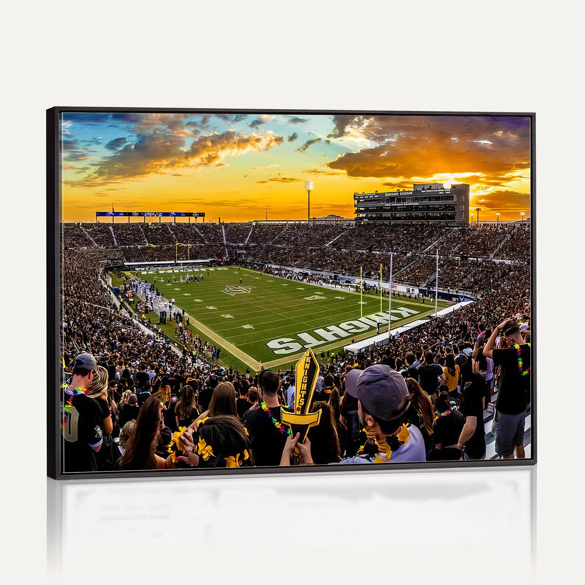 66803-MGV-CV-36X24 - UCF Knights Football Team Print - Orlando FBC Mortgage Stadium, UCF Knights Wall Art Canvas Print