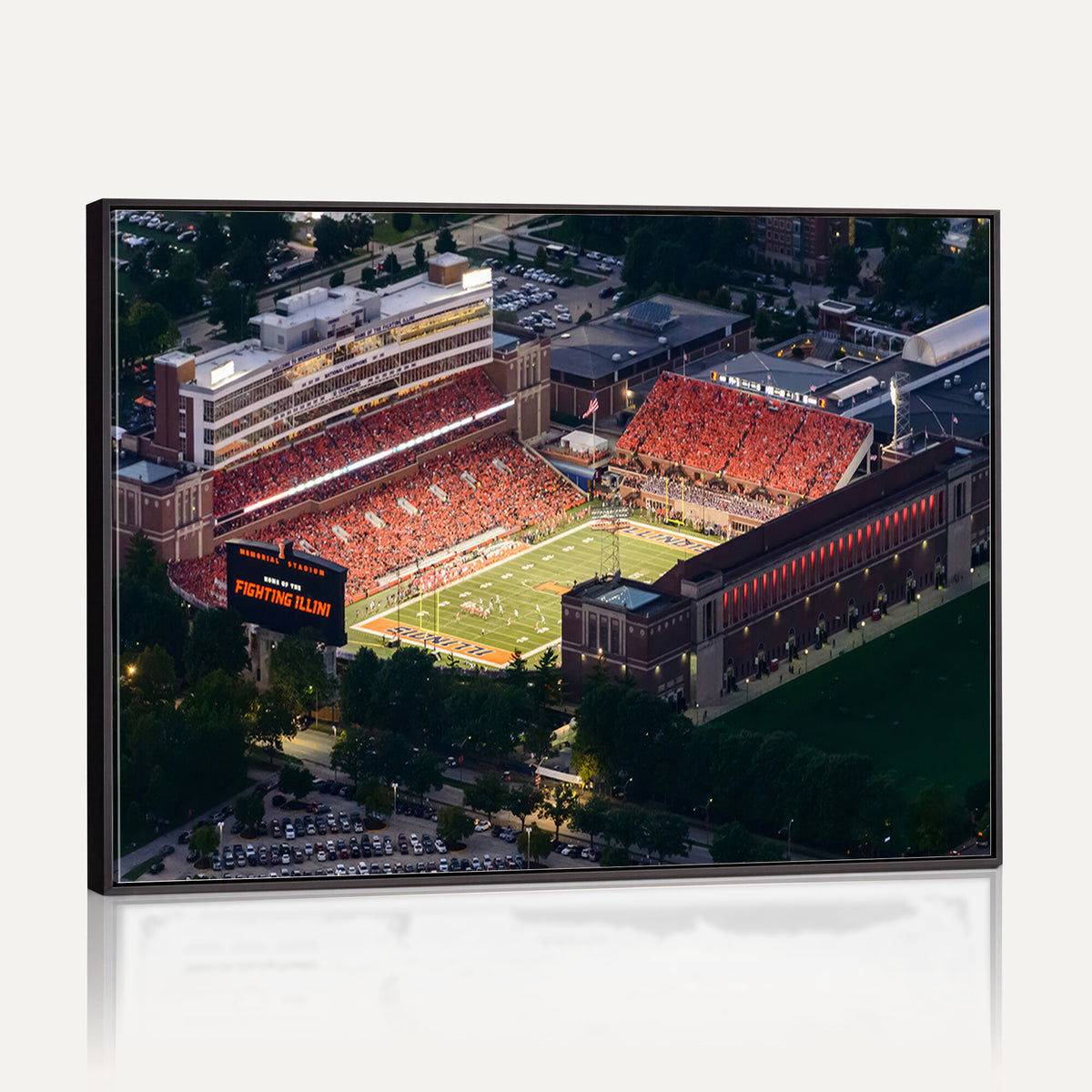78052-MGV-CV-36X24 - University of Illinois Fighting Illini Football Team Print - Champaign Illinois Memorial Stadium