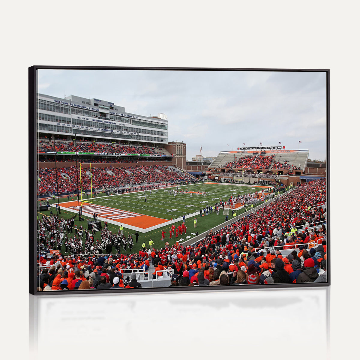 86851-MGV-CV-36X24 - University of Illinois Fighting Illini Football Team Print - Champaign Illinois Memorial Stadium