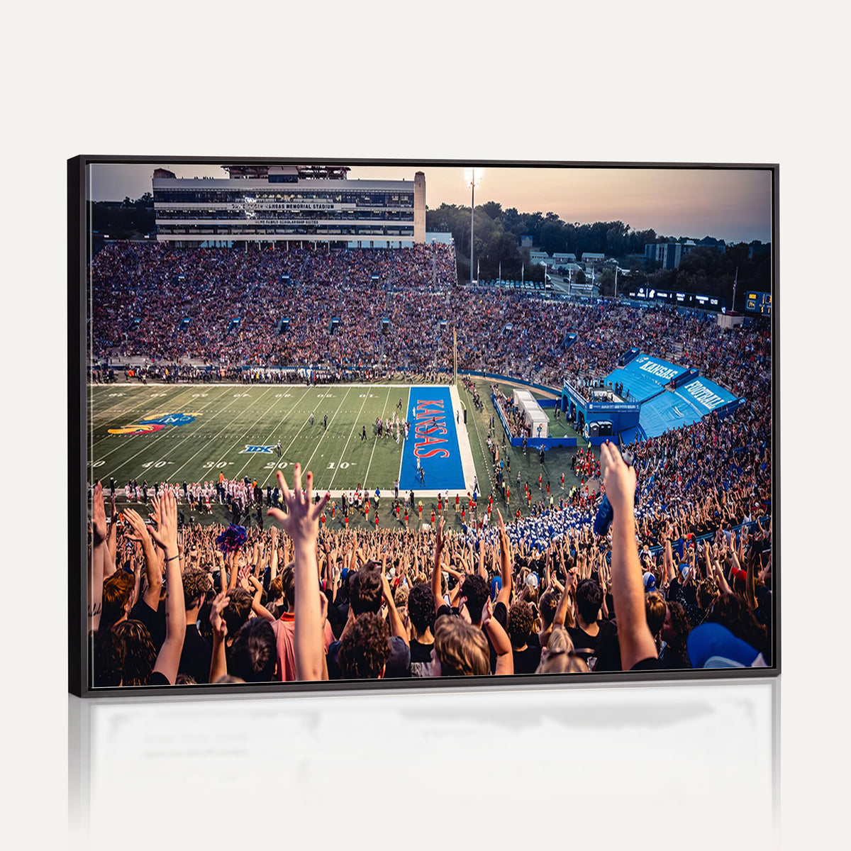 40169-MGV-CV-36X24 - University of Kansas Jayhawks Football Team Art Print - Lawrence Kansas Memorial Stadium Wall Art