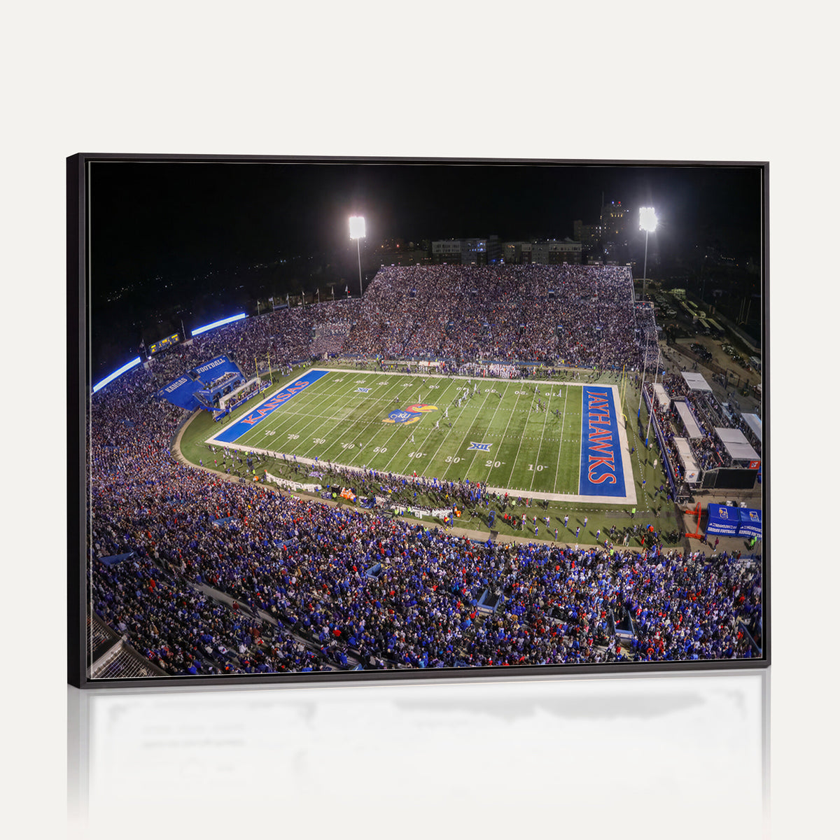 69760-MGV-CV-36X24 - University of Kansas Jayhawks Football Team Print - Lawrence Kansas Memorial Stadium Wall Art Canvas
