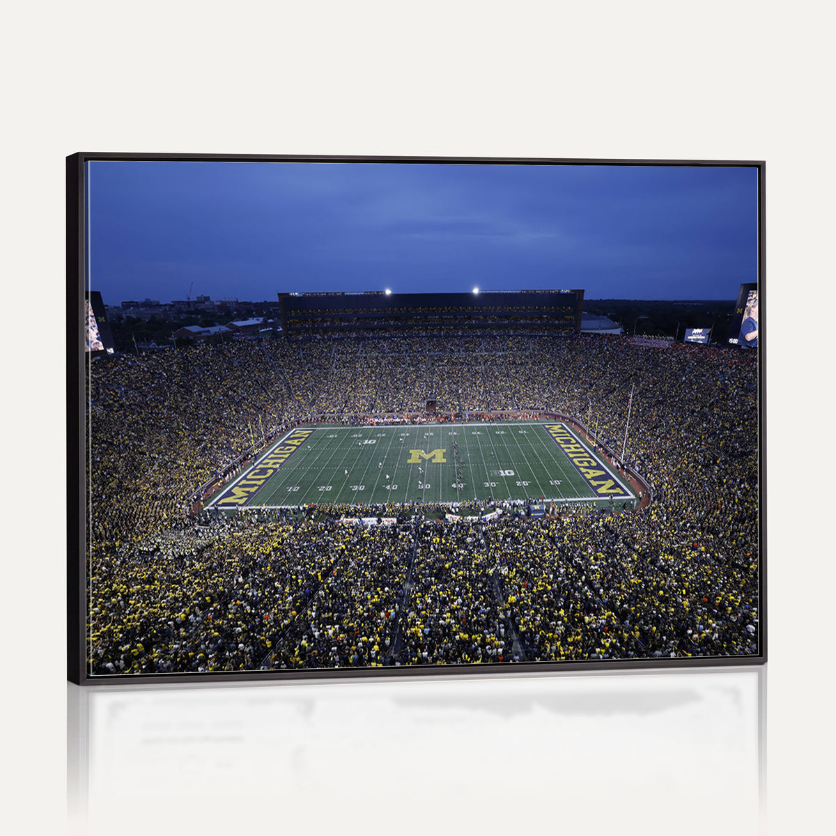 34202-MGV-CV-36X24 - University of Michigan Wolverines Football Team Print - Ann Arbor Michigan Stadium Wall Art Canvas